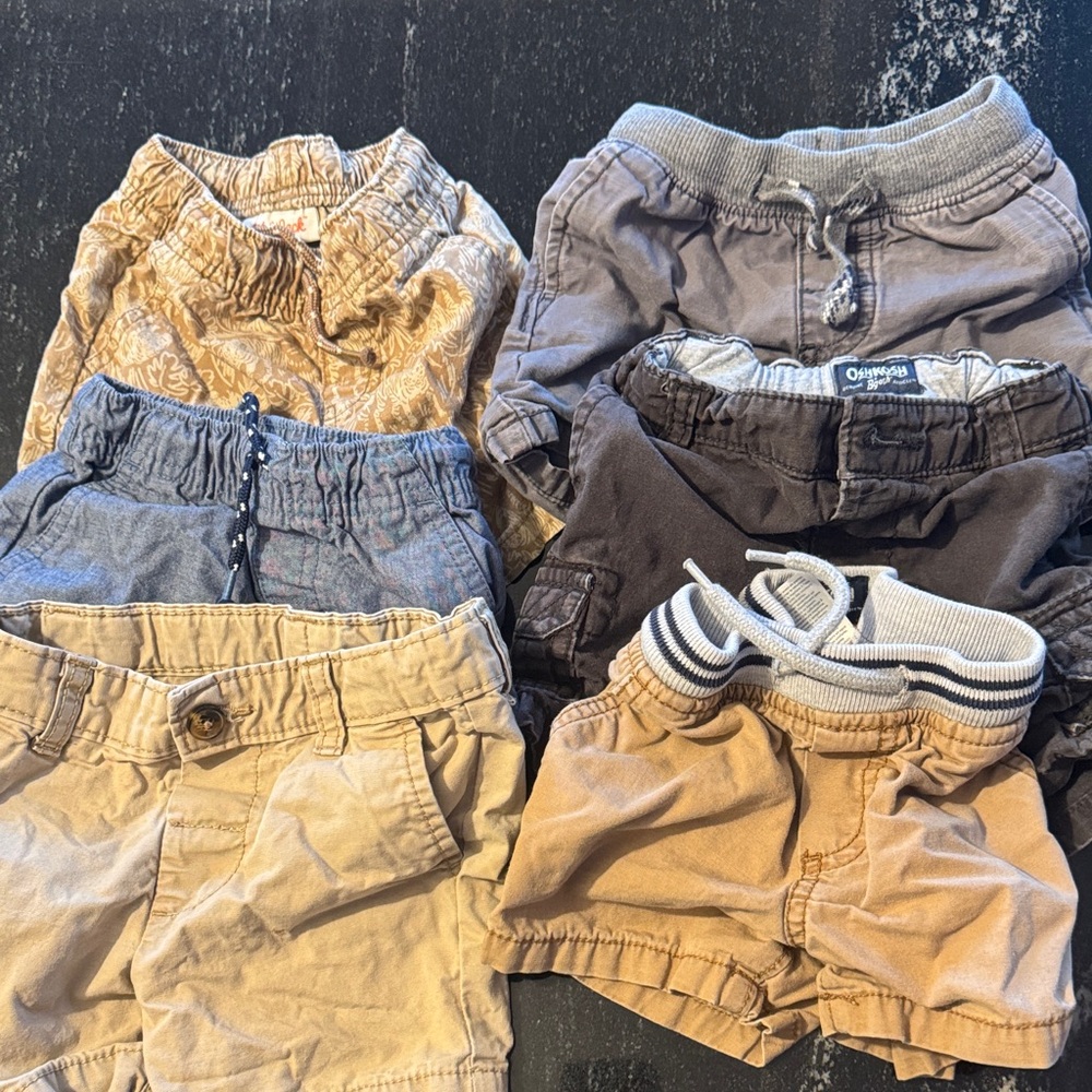 6 pairs 12 mo Assorted Baby Shorts Collection